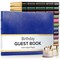 Gallery Leather Birthday Guest Book for Party Celebrations - Hardcover, Bound Leather Sign in Guest Book with 192 Lined Pages for Messages & Photos - 7" x 9"